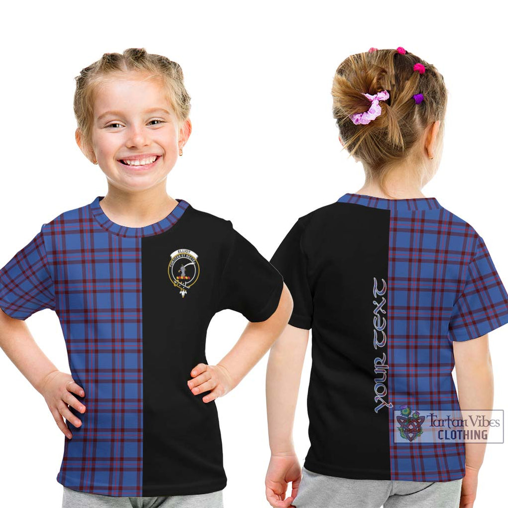 Elliot Modern Tartan Kid T-Shirt with Family Crest and Half Of Me Style - Tartanvibesclothing Shop