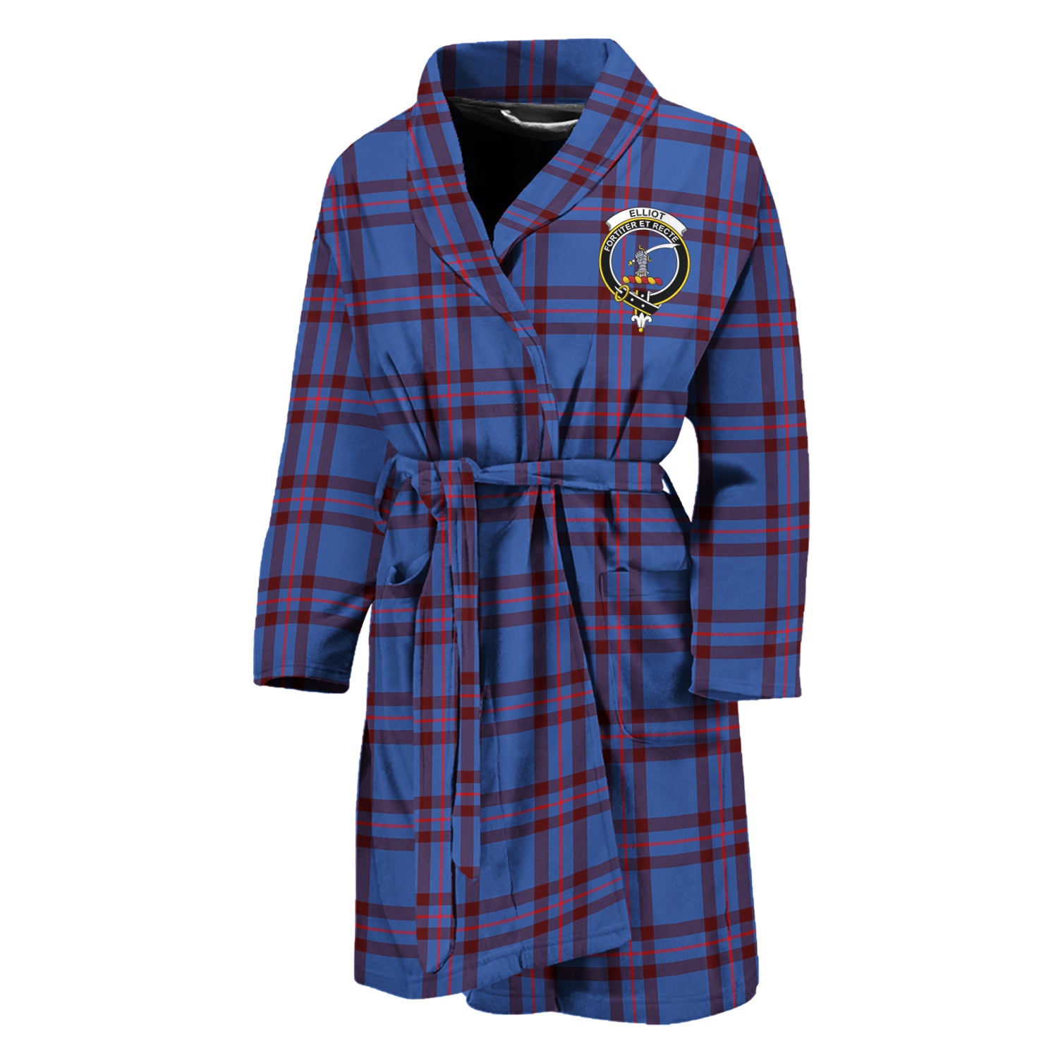 Elliot Modern Tartan Bathrobe with Family Crest Unisex M - Tartan Vibes Clothing