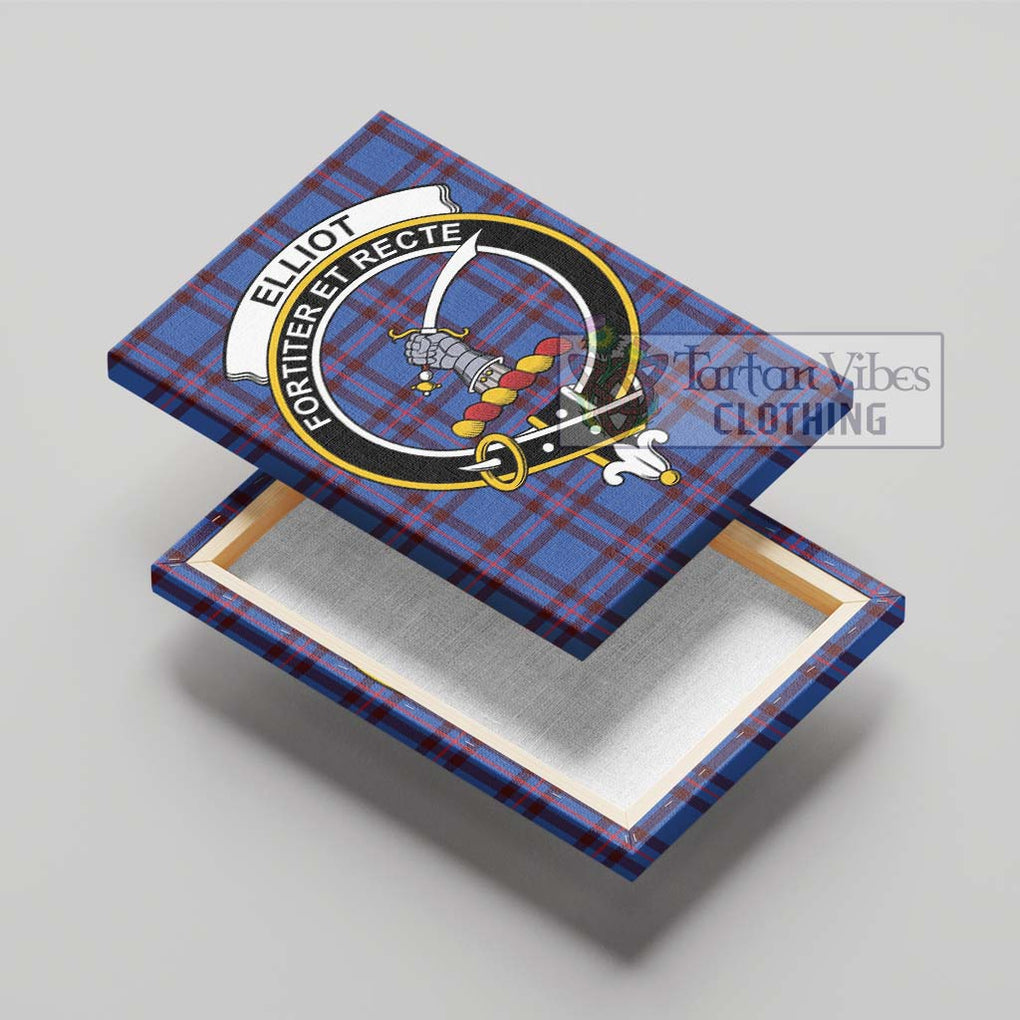 Elliot Modern Tartan Canvas Print Wall Art with Family Crest - Tartan Vibes Clothing