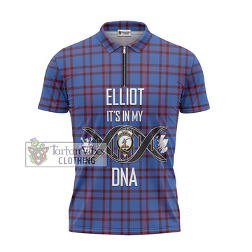 Elliot Modern Tartan Zipper Polo Shirt with Family Crest DNA In Me Style