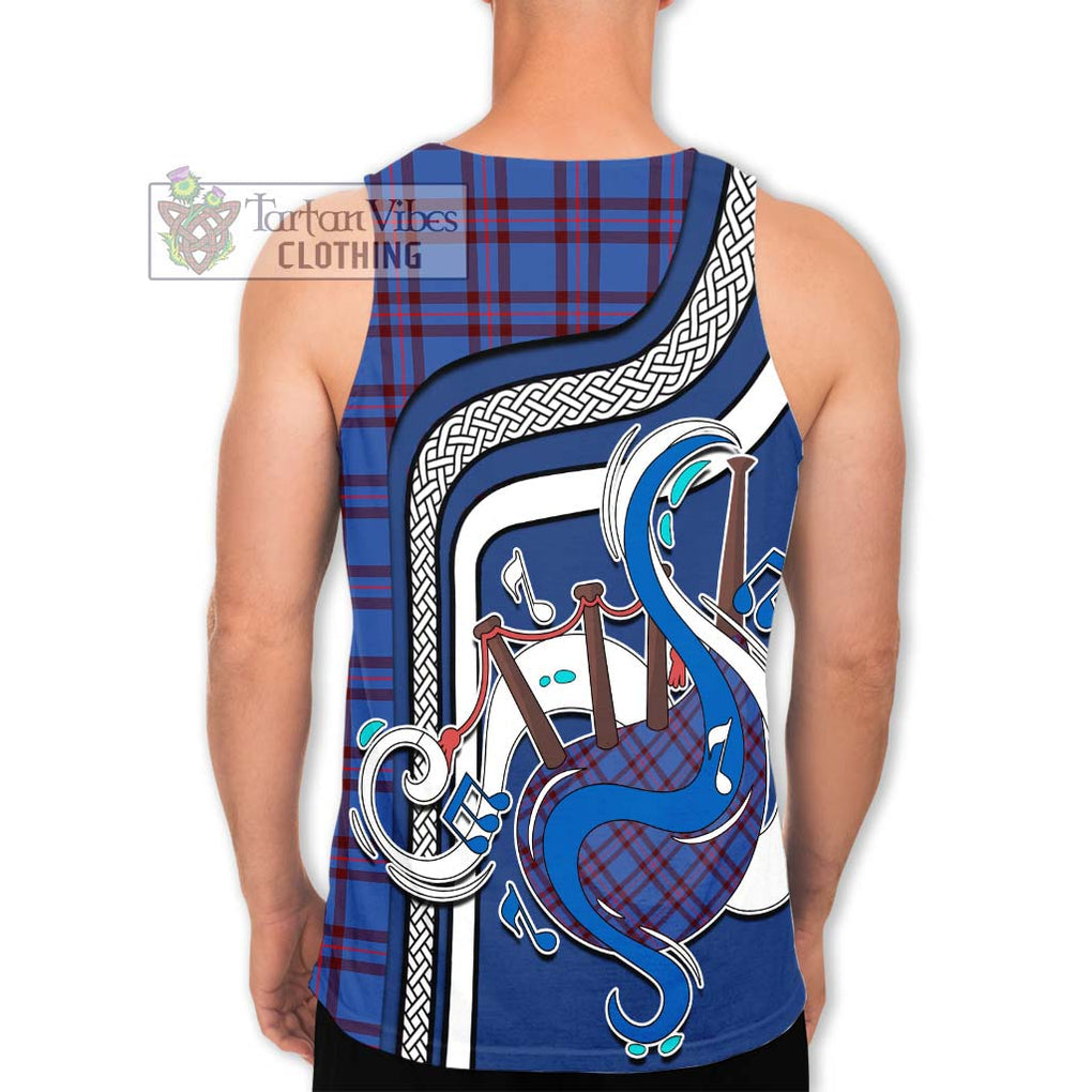 Elliot Modern Tartan Men's Tank Top with Epic Bagpipe Style - Tartanvibesclothing Shop