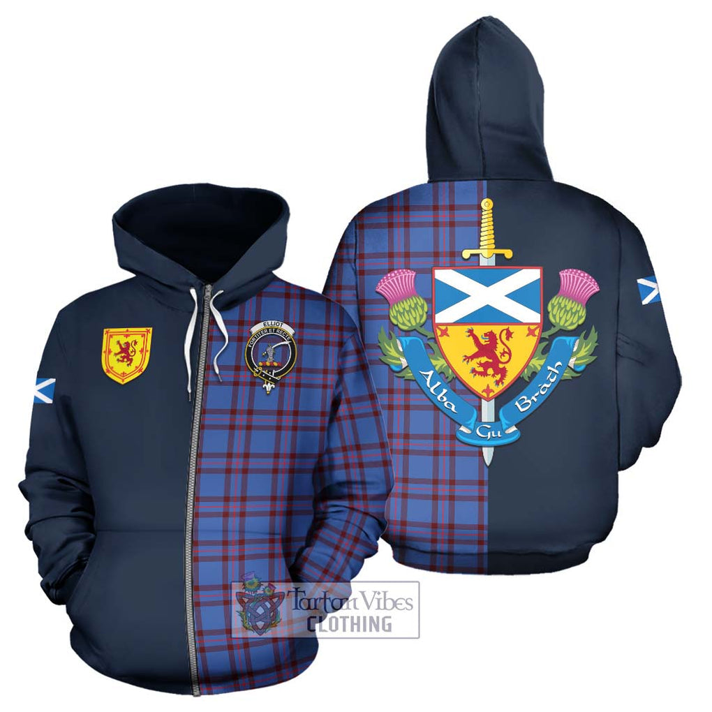 Tartan Vibes Clothing Elliot Modern Tartan Hoodie with Scottish Lion Royal Arm Half Style