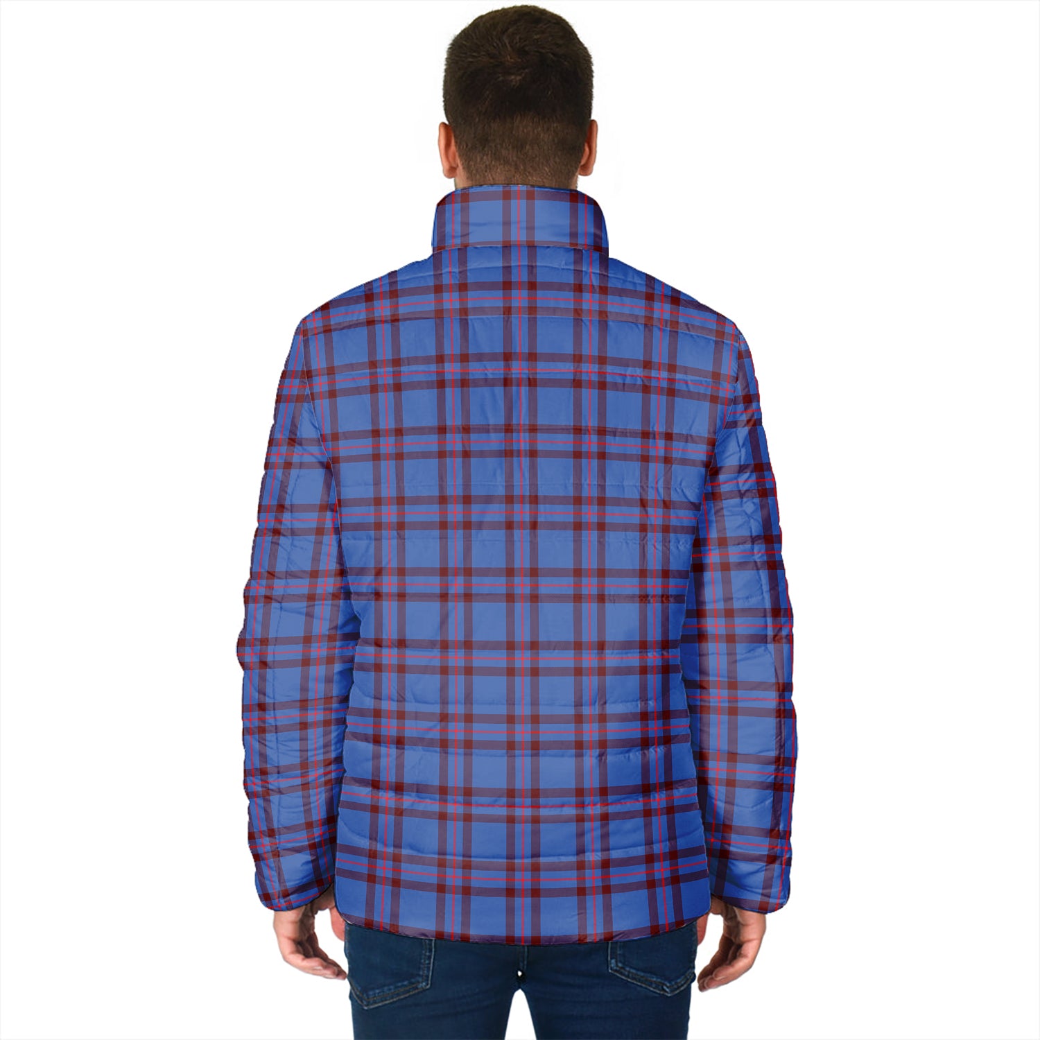 Elliot Modern Tartan Padded Jacket with Family Crest - Tartan Vibes Clothing