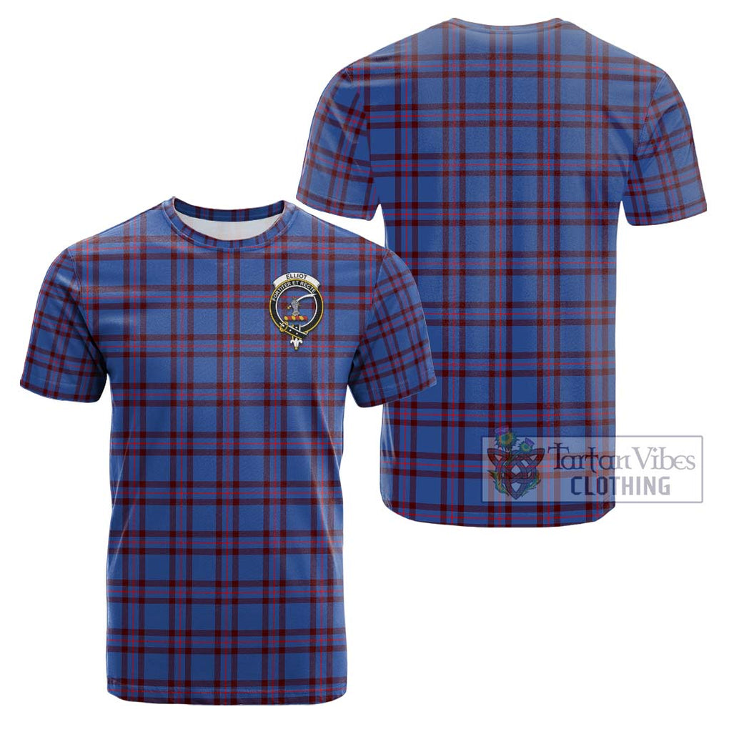 Elliot Modern Tartan Cotton T-Shirt with Family Crest Kid's Shirt - Tartanvibesclothing Shop