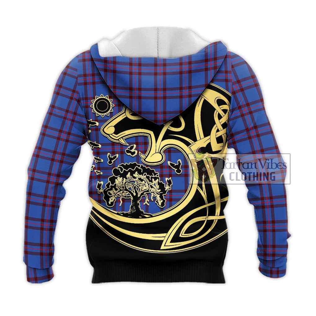 Elliot Modern Tartan Knitted Hoodie with Family Crest Celtic Wolf Style - Tartan Vibes Clothing