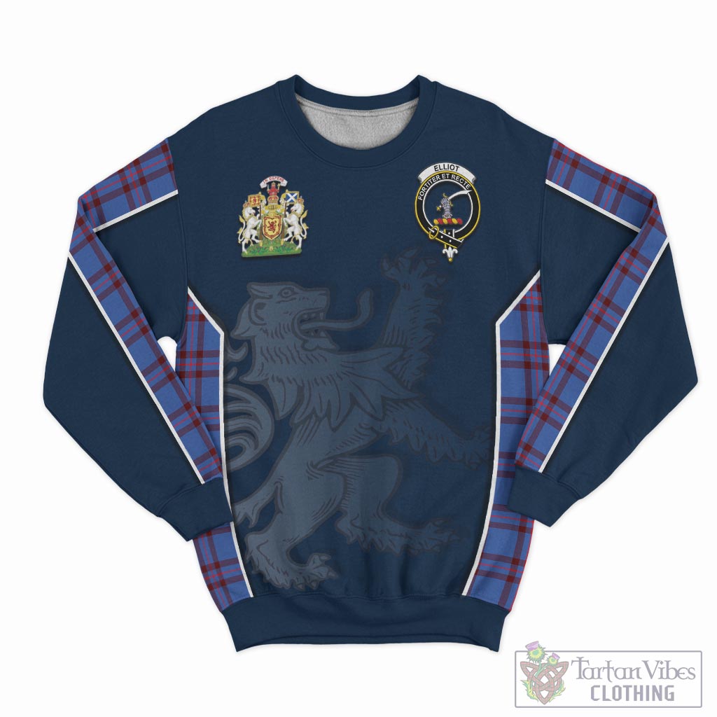 Tartan Vibes Clothing Elliot Modern Tartan Sweater with Family Crest and Lion Rampant Vibes Sport Style