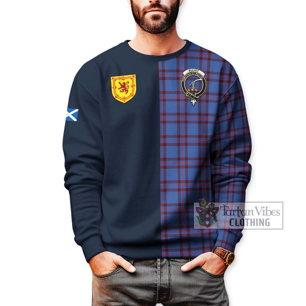 Tartan Vibes Clothing Elliot Modern Tartan Sweatshirt with Scottish Lion Royal Arm Half Style