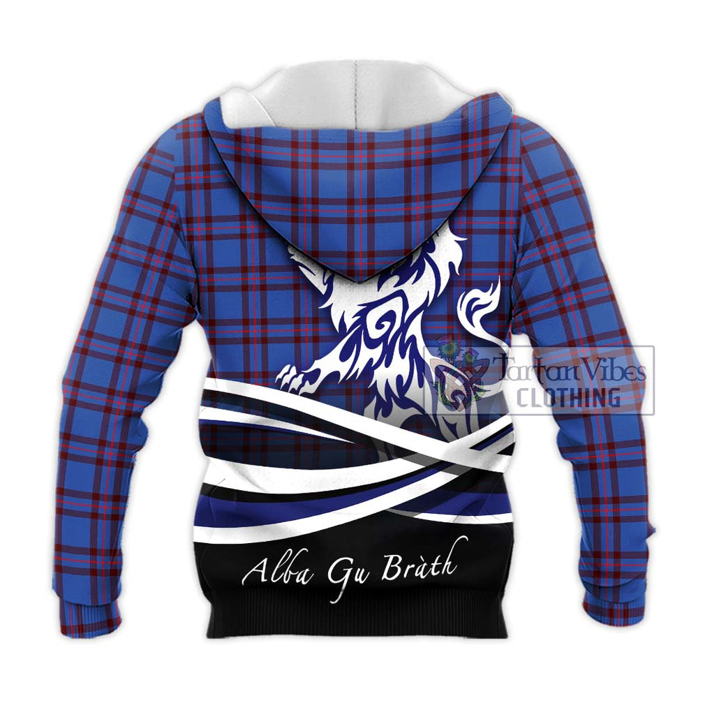 Elliot Modern Tartan Knitted Hoodie with Alba Gu Brath Regal Lion Emblem - Tartanvibesclothing Shop