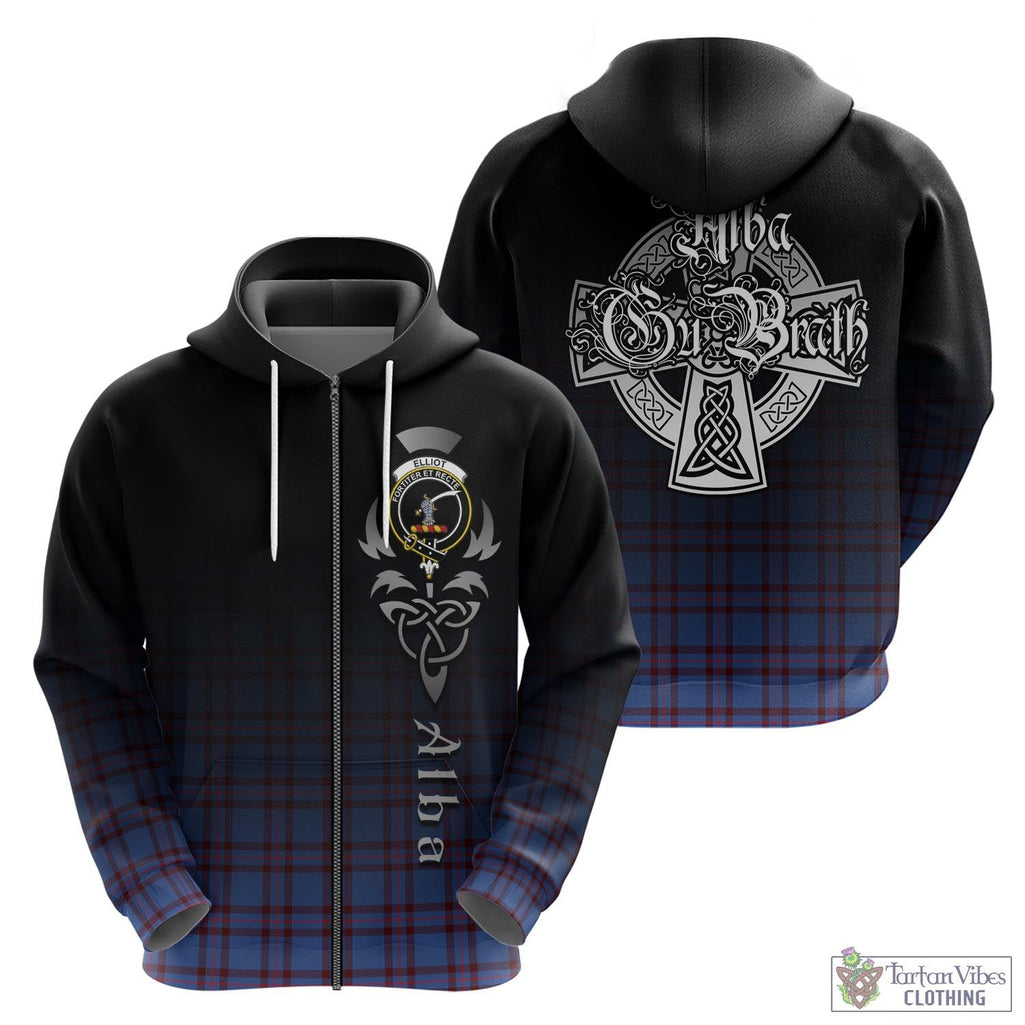 Tartan Vibes Clothing Elliot Modern Tartan Hoodie Featuring Alba Gu Brath Family Crest Celtic Inspired