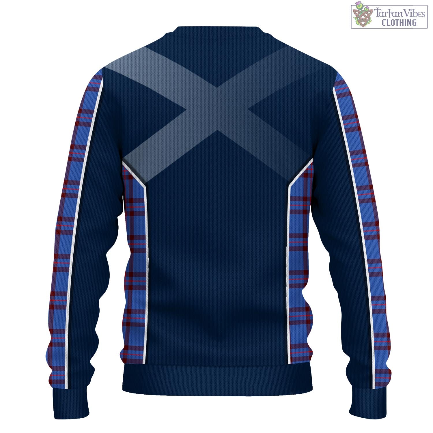 Tartan Vibes Clothing Elliot Modern Tartan Knitted Sweatshirt with Family Crest and Scottish Thistle Vibes Sport Style