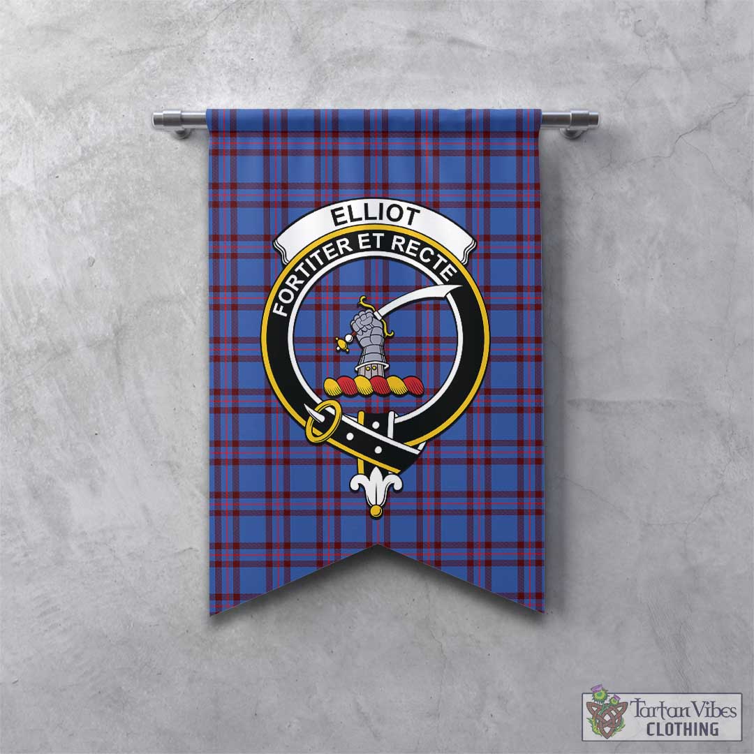 Tartan Vibes Clothing Elliot Modern Tartan Gonfalon, Tartan Banner with Family Crest