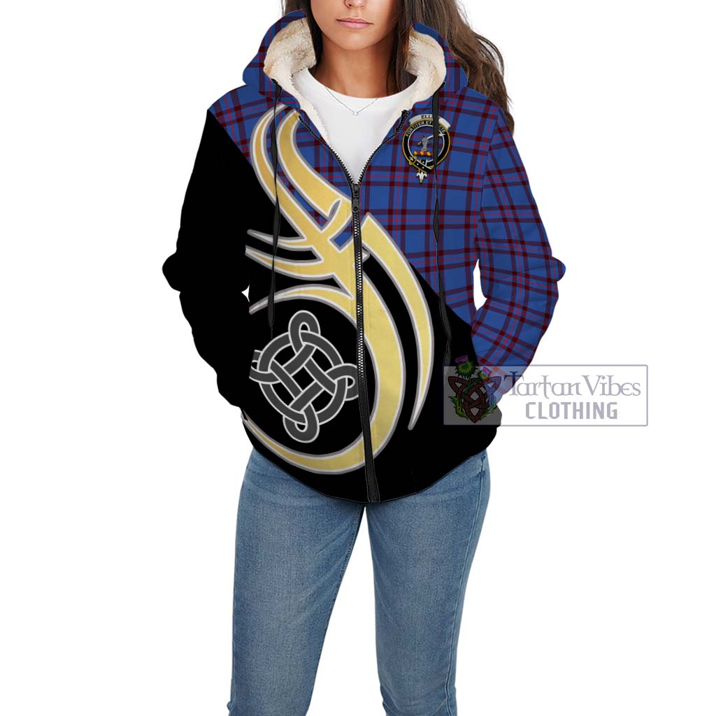 Elliot Modern Tartan Sherpa Hoodie with Family Crest and Celtic Symbol Style Unisex - Tartan Vibes Clothing