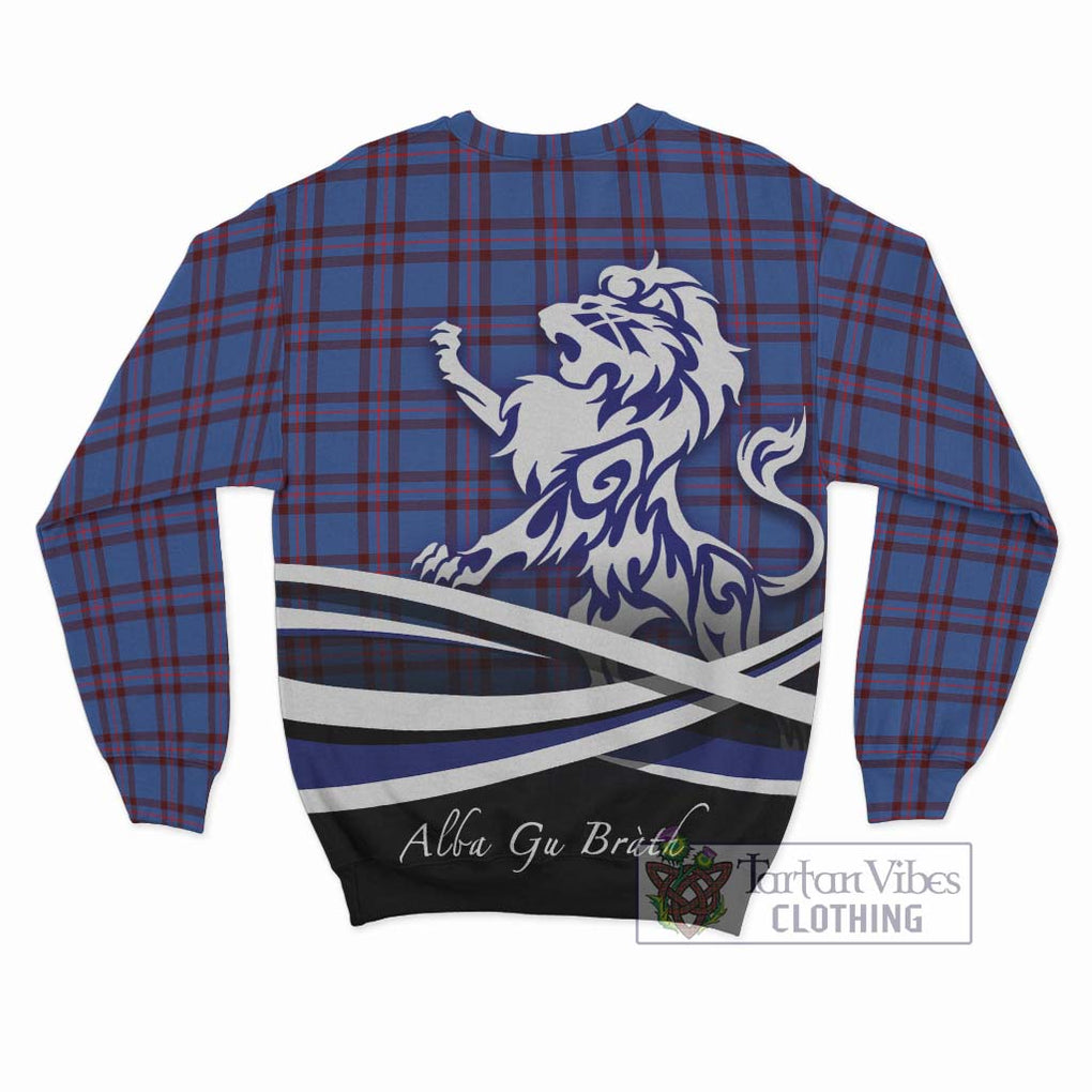 Elliot Modern Tartan Sweatshirt with Alba Gu Brath Regal Lion Emblem - Tartanvibesclothing Shop