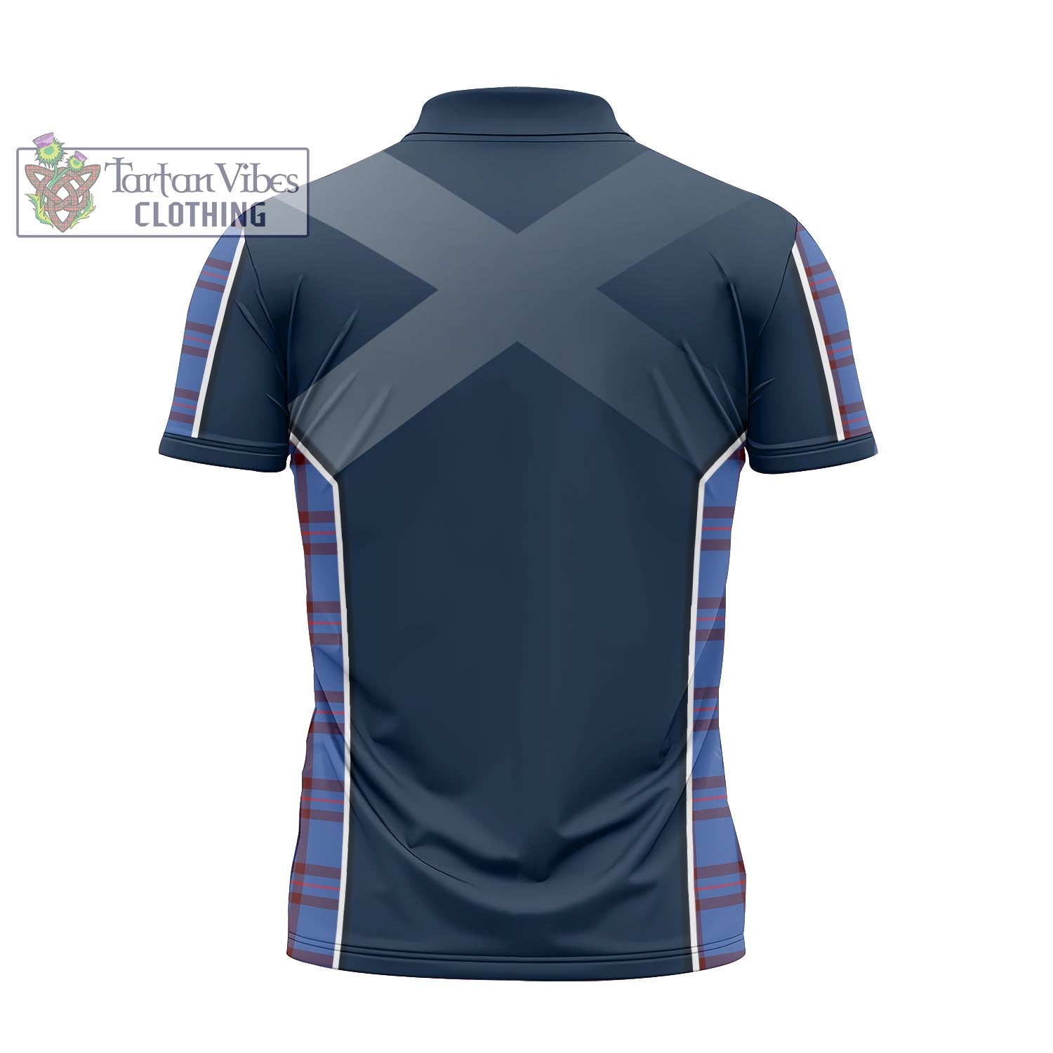 Tartan Vibes Clothing Elliot Modern Tartan Zipper Polo Shirt with Family Crest and Scottish Thistle Vibes Sport Style