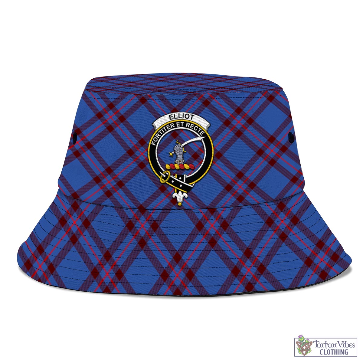 Tartan Vibes Clothing Elliot Modern Tartan Bucket Hat with Family Crest