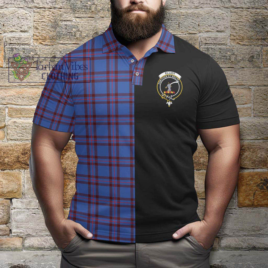 Elliot Modern Tartan Polo Shirt with Family Crest and Half Of Me Style - Tartanvibesclothing Shop