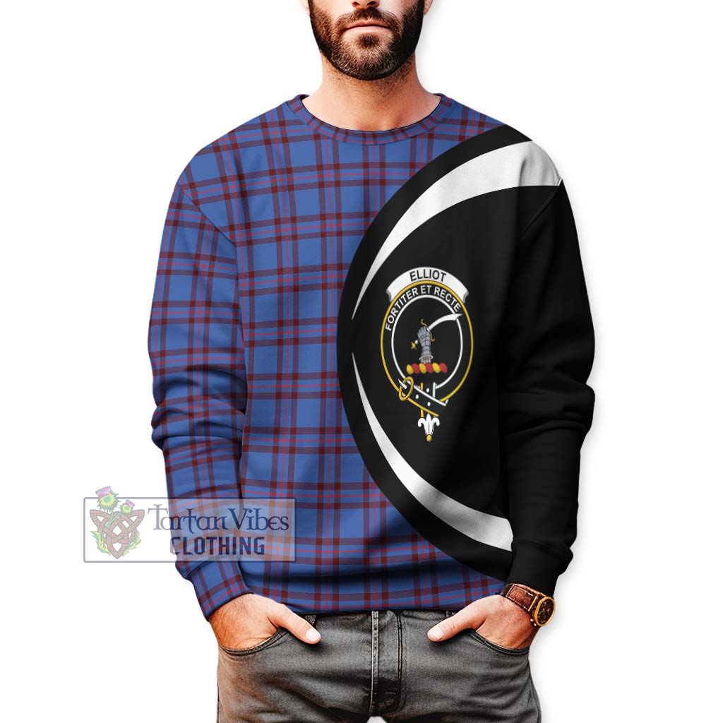 Elliot Modern Tartan Sweatshirt with Family Crest Circle Style - Tartan Vibes Clothing