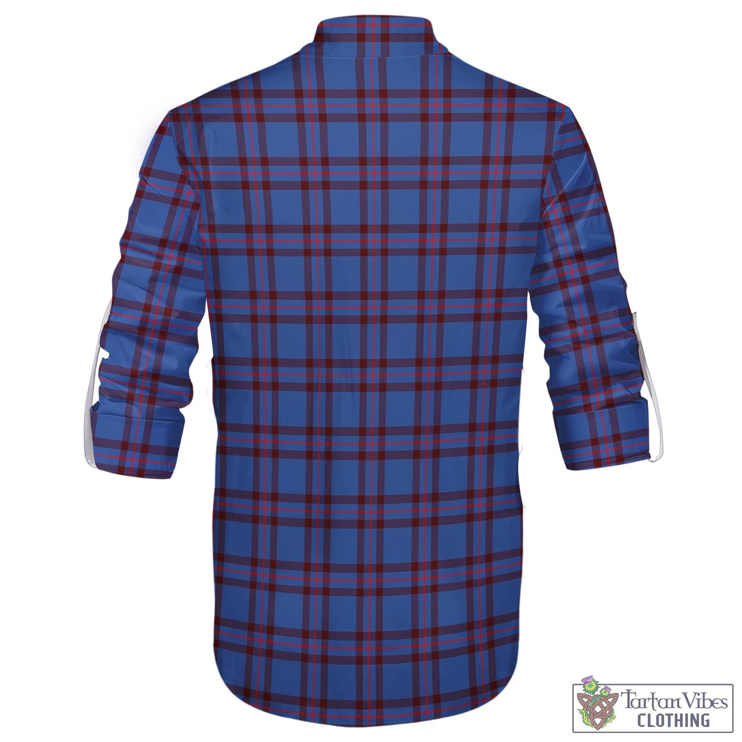 Tartan Vibes Clothing Elliot Modern Tartan Men's Scottish Traditional Jacobite Ghillie Kilt Shirt with Family Crest