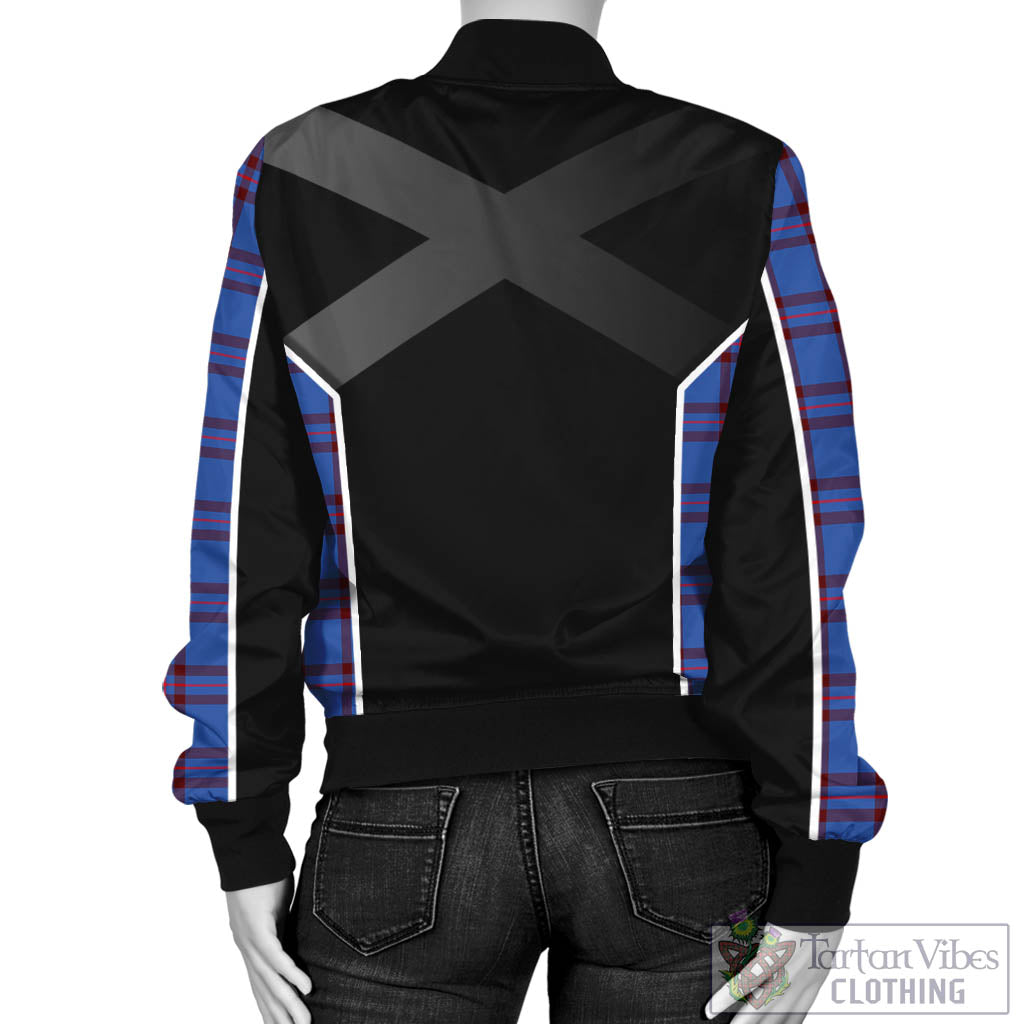 Tartan Vibes Clothing Elliot Modern Tartan Bomber Jacket with Family Crest and Scottish Thistle Vibes Sport Style