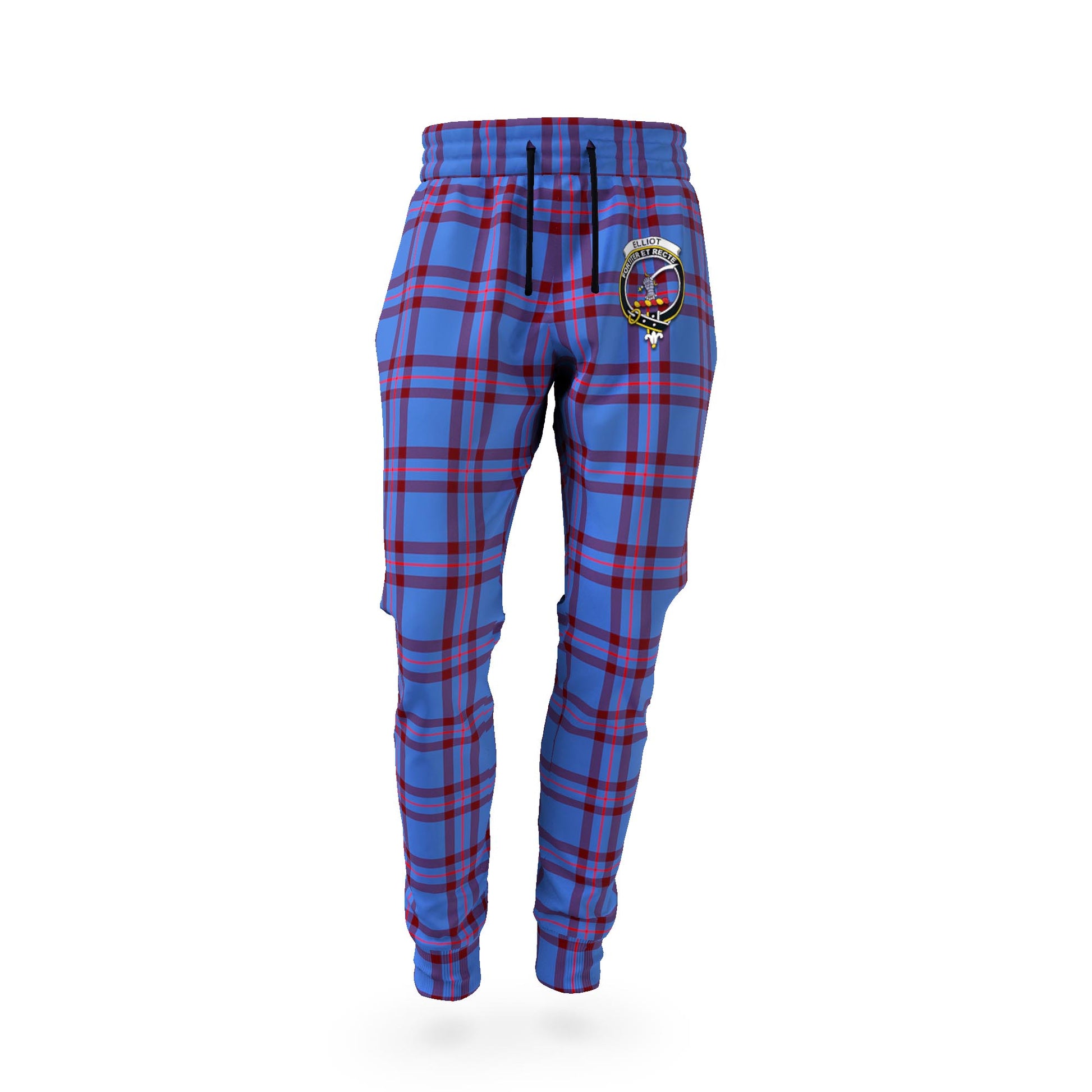 Elliot Modern Tartan Joggers Pants with Family Crest - Tartan Vibes Clothing