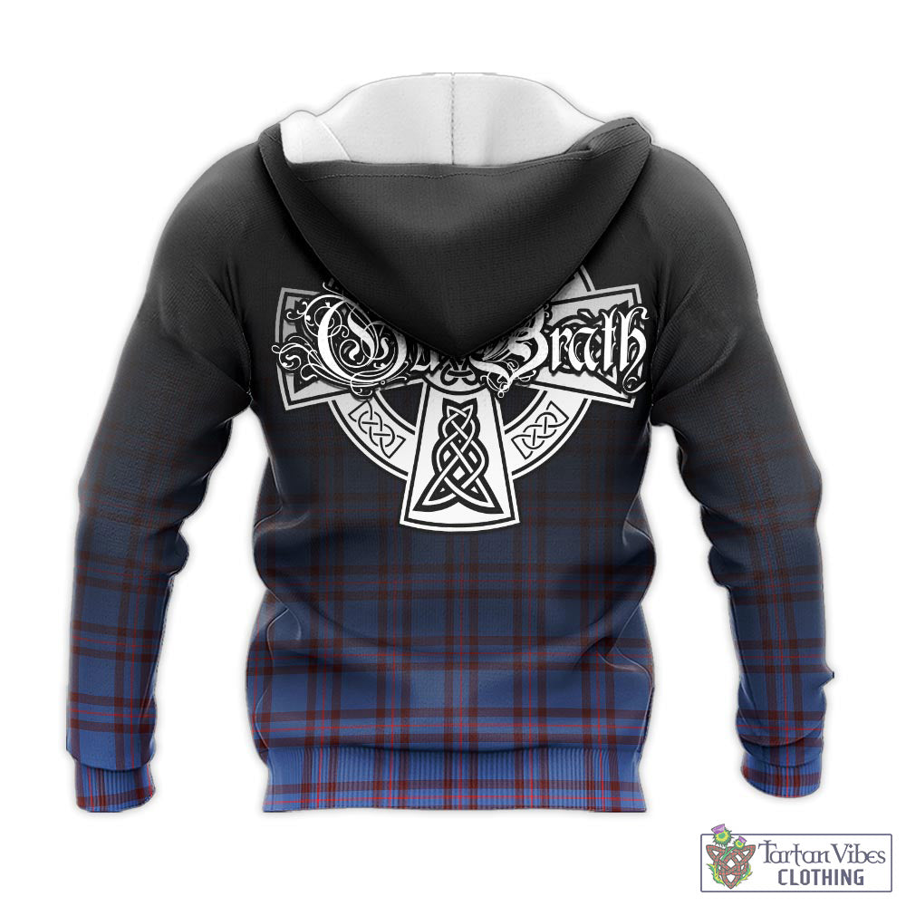 Tartan Vibes Clothing Elliot Modern Tartan Knitted Hoodie Featuring Alba Gu Brath Family Crest Celtic Inspired