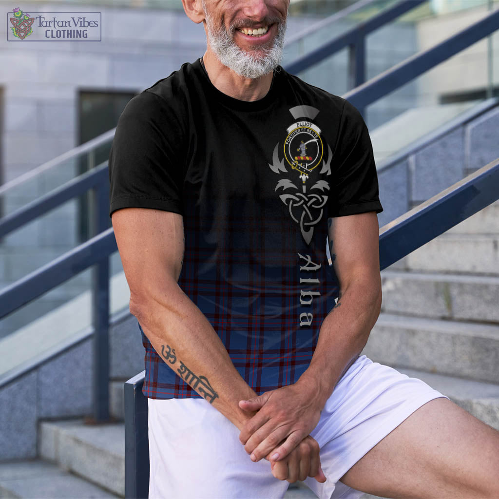 Tartan Vibes Clothing Elliot Modern Tartan T-Shirt Featuring Alba Gu Brath Family Crest Celtic Inspired