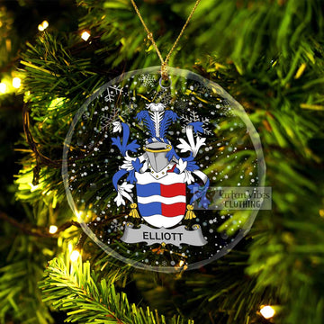 Elliott Irish Clan Christmas Glass Ornament with Coat of Arms