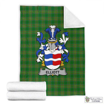 Elliott Irish Clan Tartan Blanket with Coat of Arms