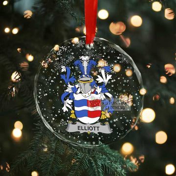 Elliott Irish Clan Christmas Glass Ornament with Coat of Arms