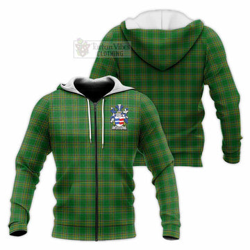 Elliott Irish Clan Tartan Knitted Hoodie with Coat of Arms