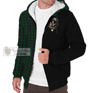 Elphinstone Tartan Sherpa Hoodie with Family Crest and Half Of Me Style