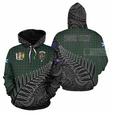 Elphinstone Crest Tartan Hoodie with New Zealand Silver Fern Half Style Zip Hoodie - Tartan Vibes Clothing