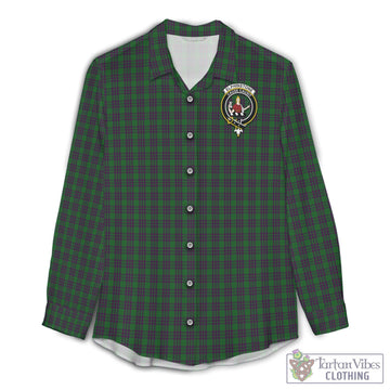 Elphinstone Tartan Womens Casual Shirt with Family Crest