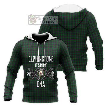 Elphinstone Tartan Knitted Hoodie with Family Crest DNA In Me Style