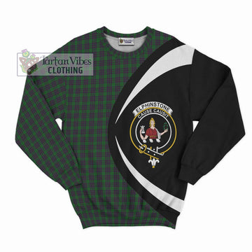 Elphinstone Tartan Sweatshirt with Family Crest Circle Style