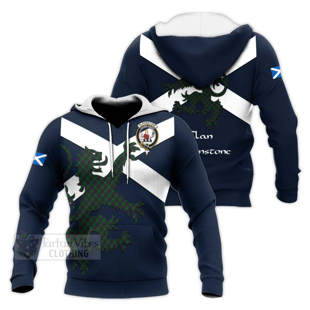 Tartan Vibes Clothing Elphinstone Tartan Lion Rampant Knitted Hoodie – Proudly Display Your Heritage with Alba Gu Brath and Clan Name