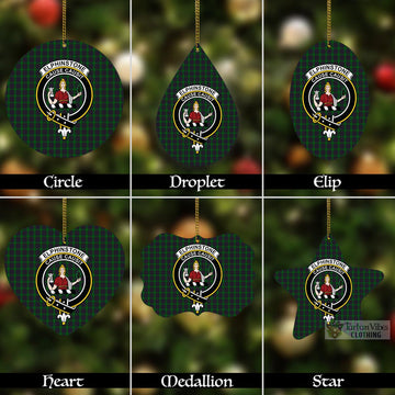 Elphinstone Tartan Christmas Aluminium Ornament with Family Crest