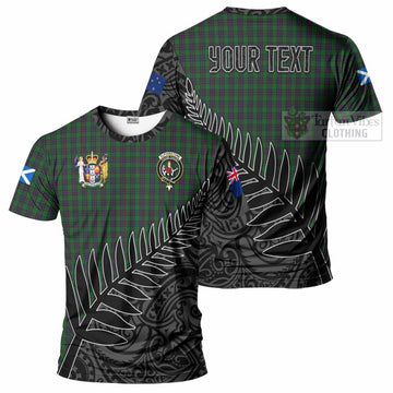 Elphinstone Crest Tartan T-Shirt with New Zealand Silver Fern Half Style Kid's Shirt - Tartan Vibes Clothing