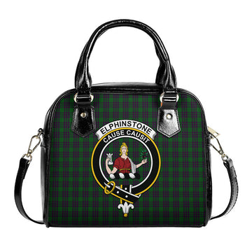 Elphinstone Tartan Shoulder Handbags with Family Crest