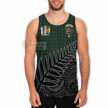 Elphinstone Crest Tartan Men's Tank Top with New Zealand Silver Fern Half Style - Tartan Vibes Clothing