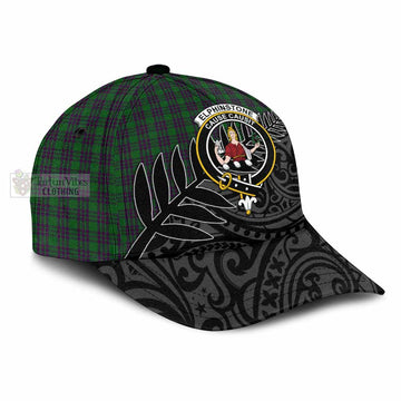 Elphinstone Tartan Classic Cap with New Zealand Silver Fern Half Style