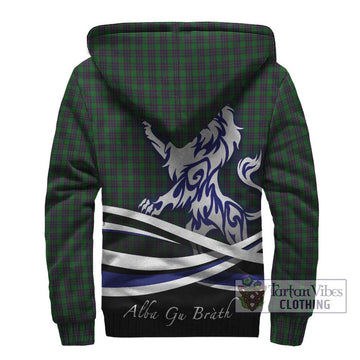 Elphinstone Tartan Sherpa Hoodie with Alba Gu Brath Regal Lion Emblem