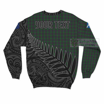 Elphinstone Crest Tartan Sweatshirt with New Zealand Silver Fern Half Style - Tartan Vibes Clothing