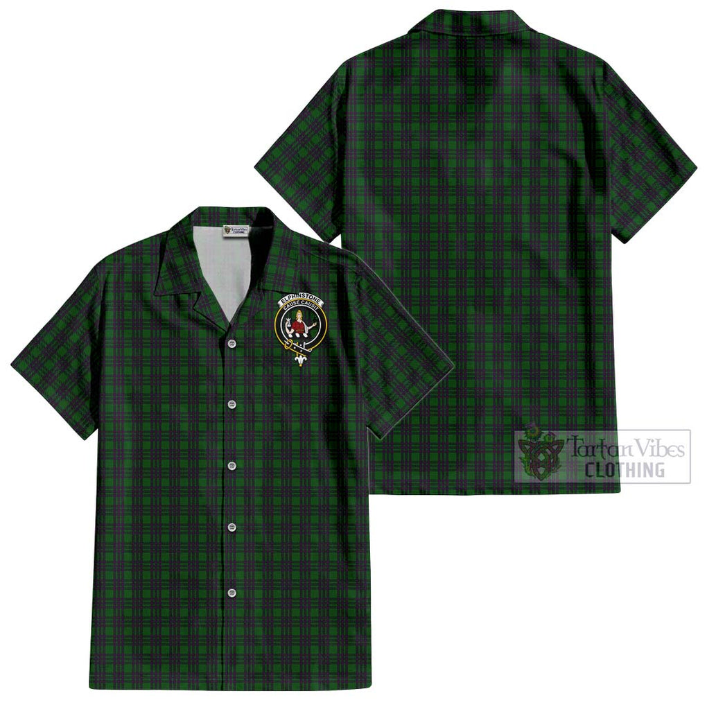 Elphinstone Tartan Cotton Hawaiian Shirt with Family Crest Kid - Tartan Vibes Clothing