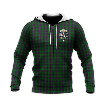 Elphinstone Tartan Knitted Hoodie with Family Crest