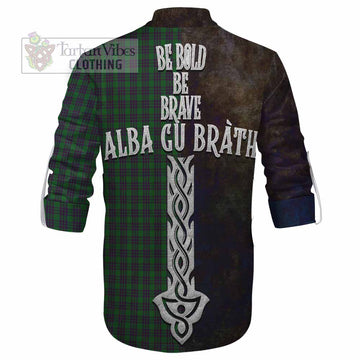 Elphinstone Tartan Family Crest Ghillie Kilt Shirt Alba Gu Brath Be Brave Lion Ancient Style - Tartan Vibes Clothing