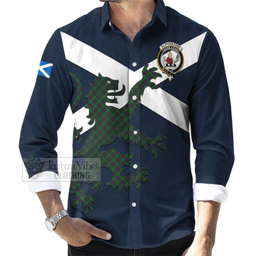 Elphinstone Tartan Lion Rampant Long Sleeve Button Shirt Proudly Display Your Heritage with Alba Gu Brath and Clan Name