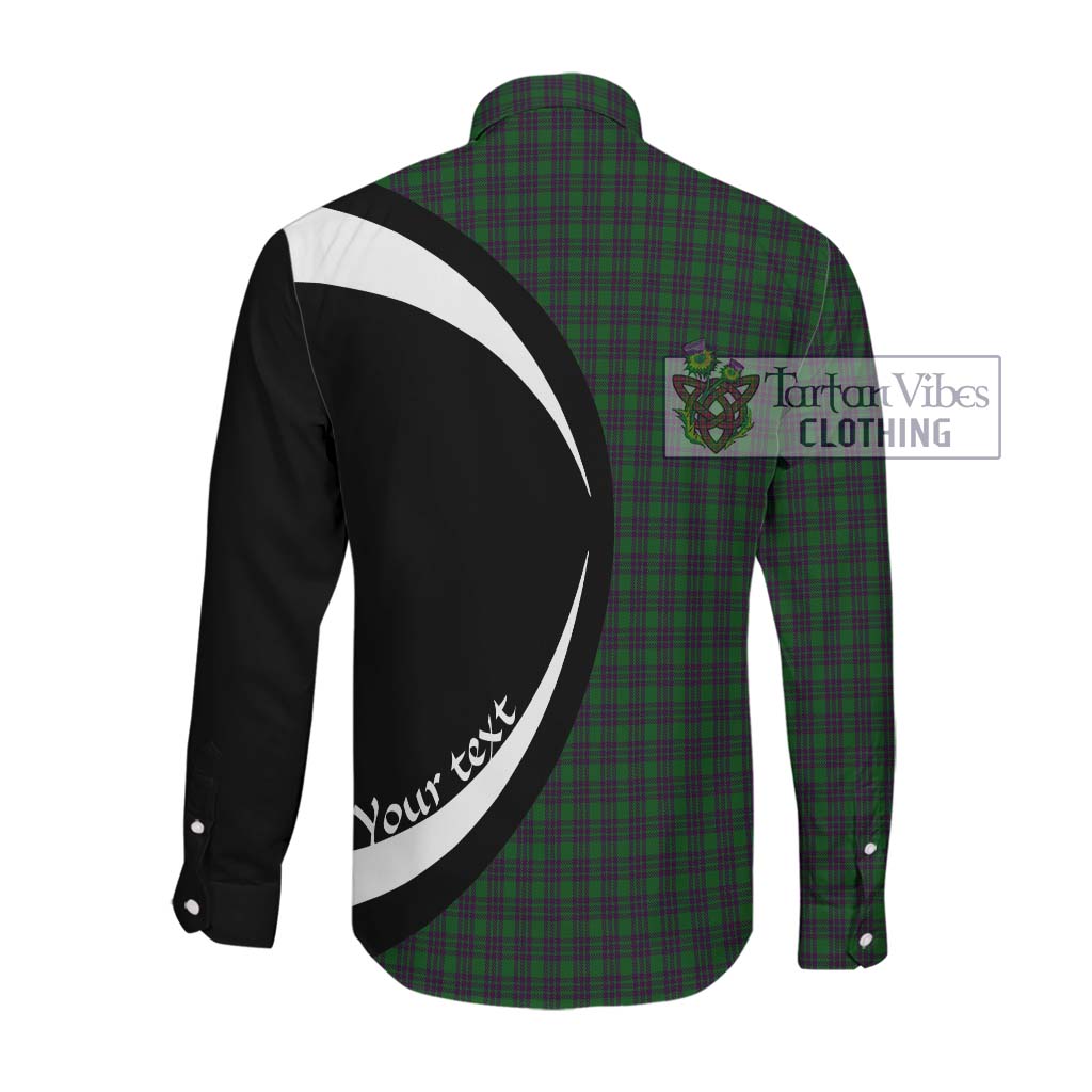 Elphinstone Tartan Long Sleeve Button Up with Family Crest Circle Style Men's Shirt - Tartan Vibes Clothing