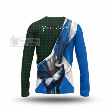 Elphinstone Tartan Long Sleeve T-Shirt with Family Crest Scotland Patriotic Style - Tartan Vibes Clothing