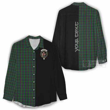 Elphinstone Tartan Women's Casual Shirt with Family Crest and Half Of Me Style